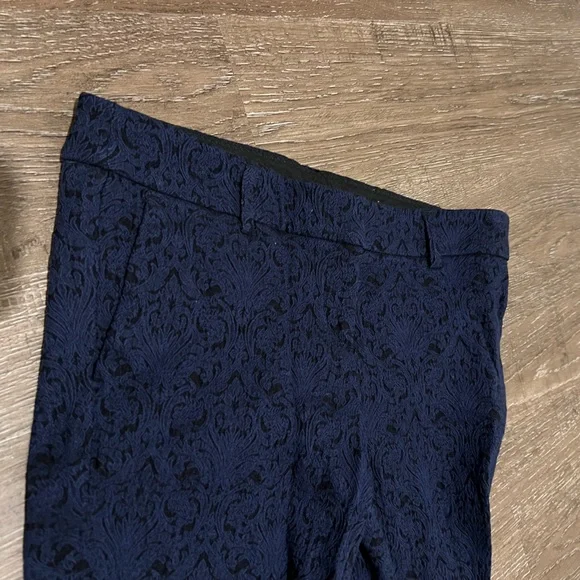 Size 4 Dress Pants Black Blue Adrienne Vittadini Skinny Leg - Picture 3 of 6